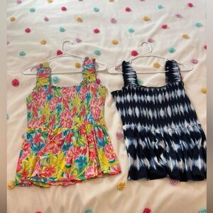 Lot of 2 Time and Tru Colorful Smocked Tops NWOT